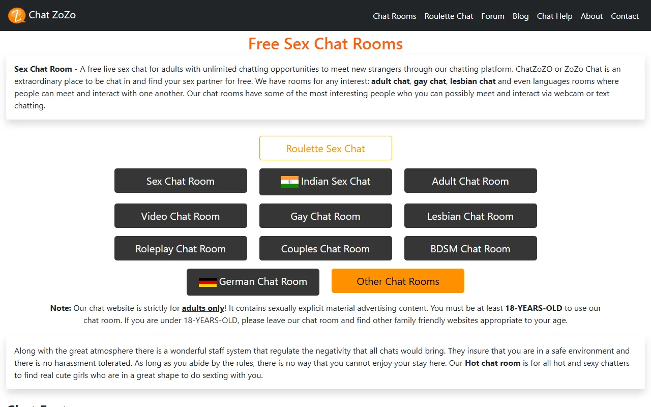 Screenshot of Chatzozo